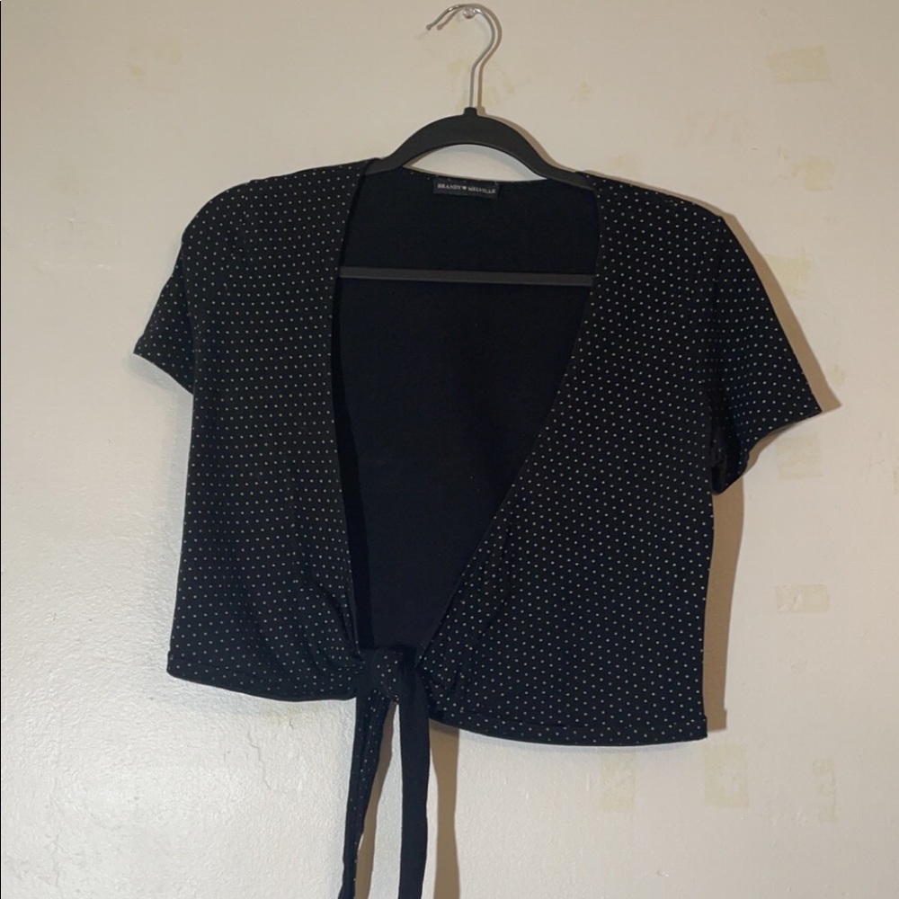 Brandy Melville polka dot wrap shirt